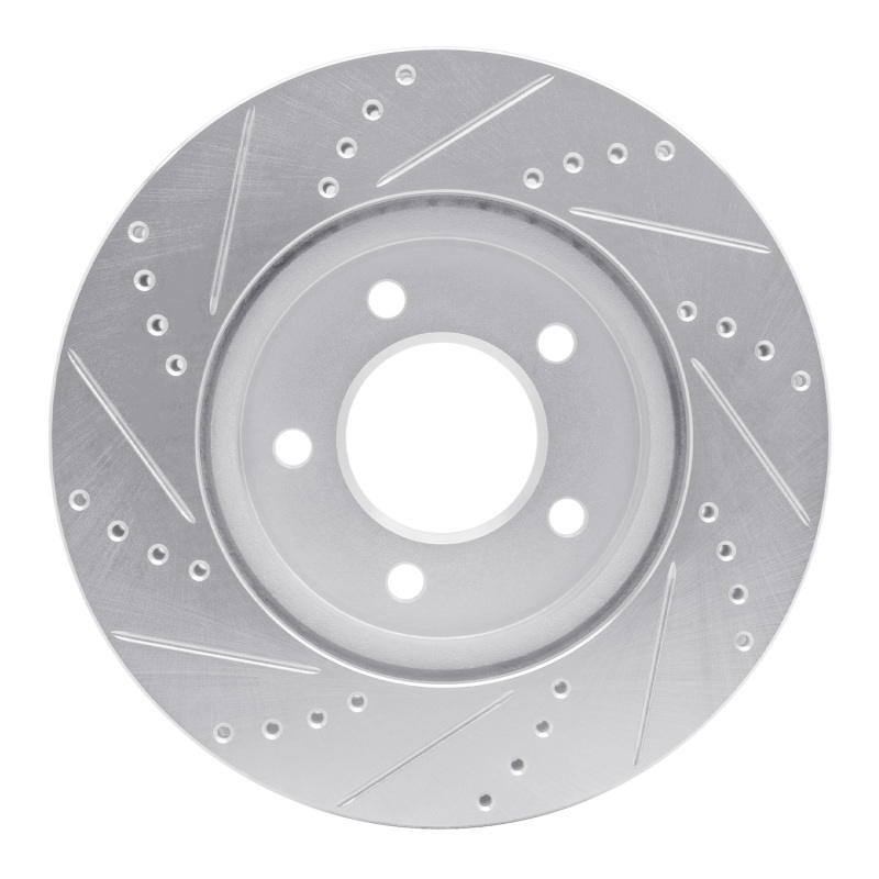 Chrysler Pacifica Brake Rotor (1) - Front Right - R1 Concepts - Drilled & Slotted - Silver - `04-`08